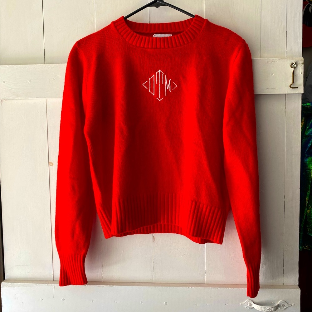 Vintage Fire Engine Red Sweater Size S/M